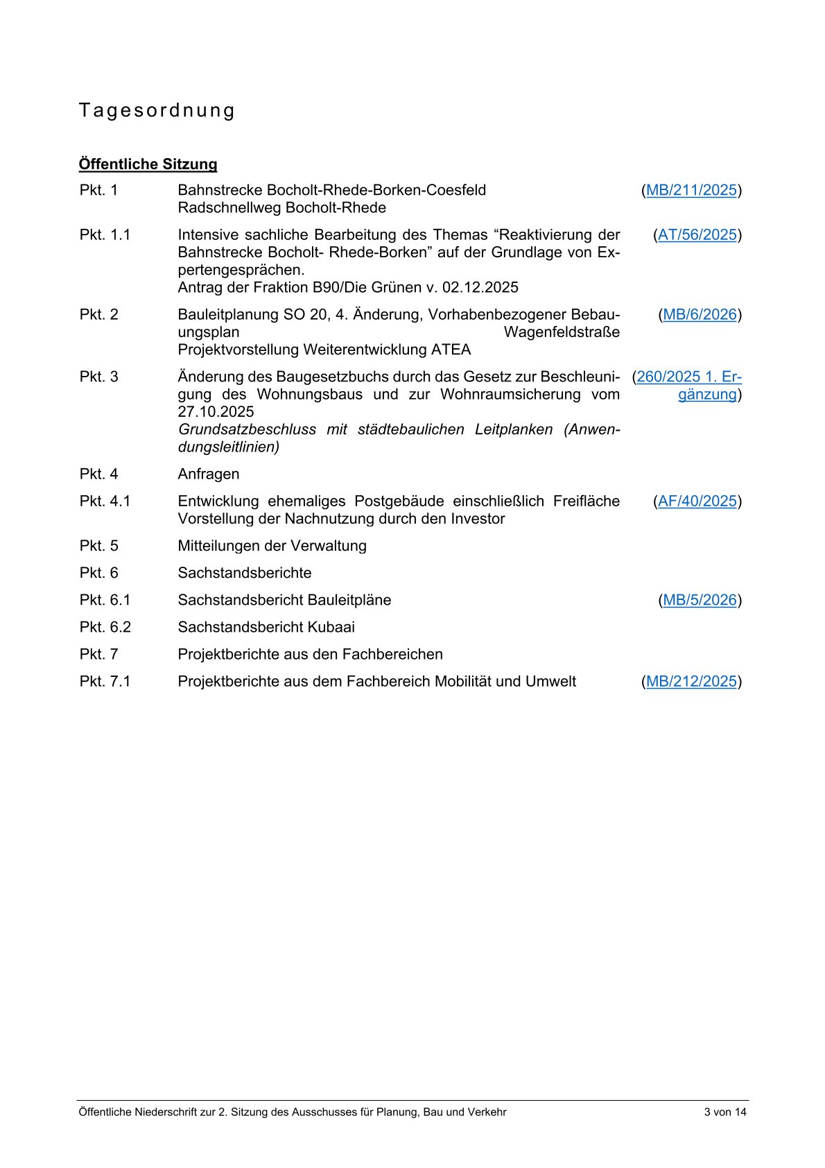 Ausz&uuml;ge aus dem &ouml;ffentlichen Protokoll zur Ausschusssitzung v. 28.01.2026, die nur den Tagesordnungspunkt "Bahn" bzw. Antrag von B&uuml;ndnis90/Gr&uuml;ne ber&uuml;cksichtigen. Seite 3 v 9