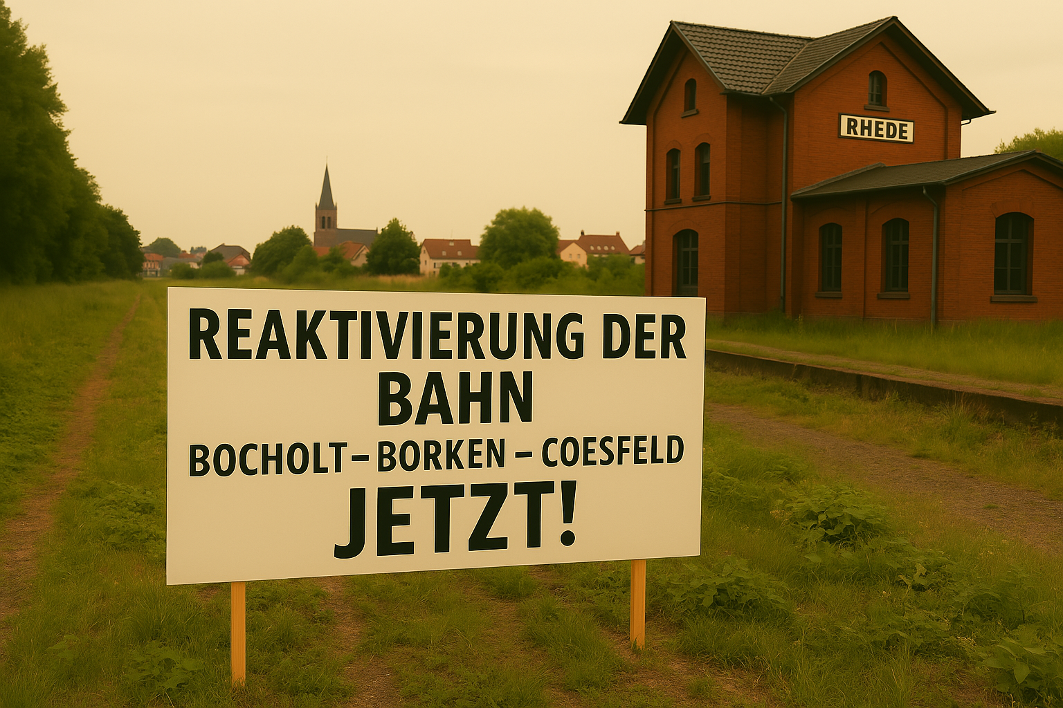 Reaktivierung statt Radschnellweg (RS2). Fragen und Kritik: zweifelhafte Ergebnisse der überarbeiteten Machbarkeitsstudie 2024. Hinweis: Quelle: KI-generieters Bild! Reaktivierung statt Radschnellweg (RS2). Fragen und Kritik: zweifelhafte Ergebnisse der überarbeiteten Machbarkeitsstudie 2024. Hinweis: Quelle: KI-generieters Bild!