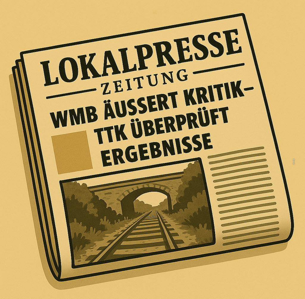 WMB & TTK zweifeln die Ergebnisse der Machbarkeitsstudien 2020 & 2024 an. Hinweis: Quelle: KI-generieters Bild! WMB & TTK zweifeln die Ergebnisse der Machbarkeitsstudien 2020 & 2024 an. Hinweis: Quelle: KI-generieters Bild!