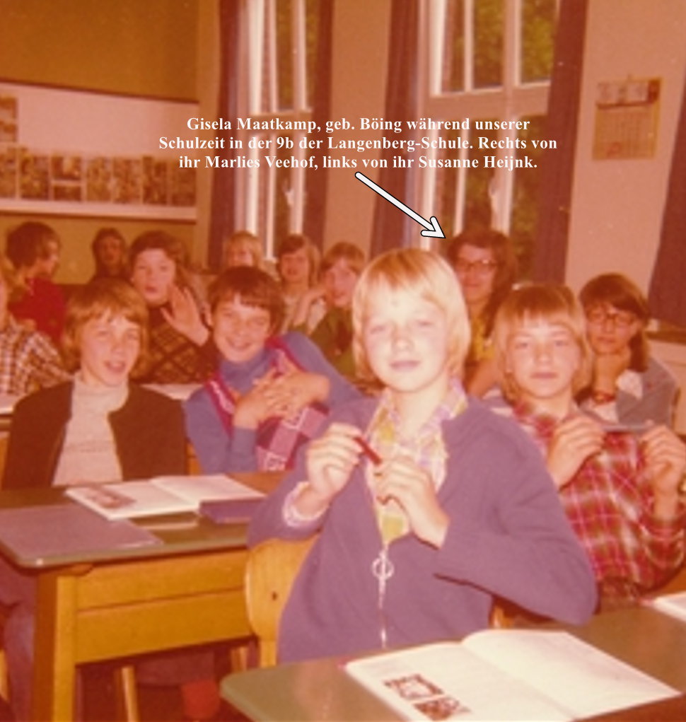 Gisela Maatkamp, geb. Böing während unserer Schulzeit auf der Langenberg-Schule.