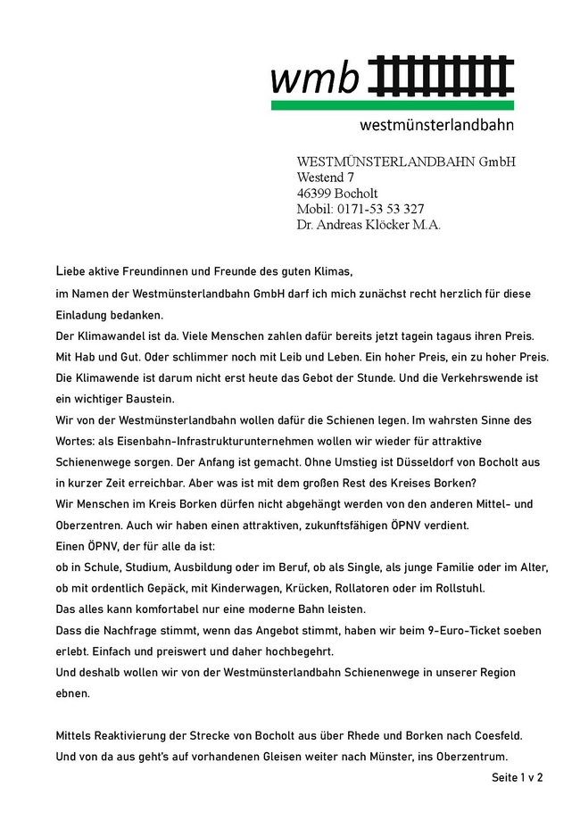 WMB-Statement "Friday for Future" 23.09.2022