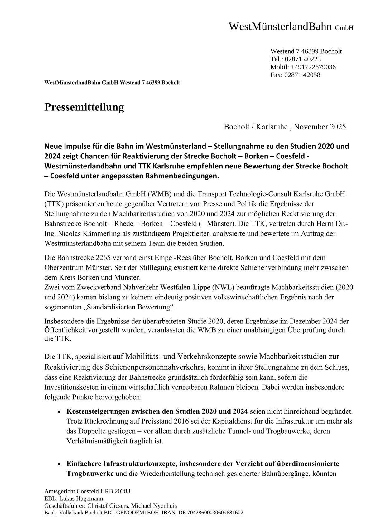 WMB-Pressemitteilung TTK-Stellungnahme 06.11.2025 / Seite 1 v 3 WMB-Pressemitteilung TTK-Stellungnahme 06.11.2025 / Seite 1 v 3